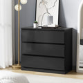 Oikiture 3-Drawer Chest of Drawers - Black