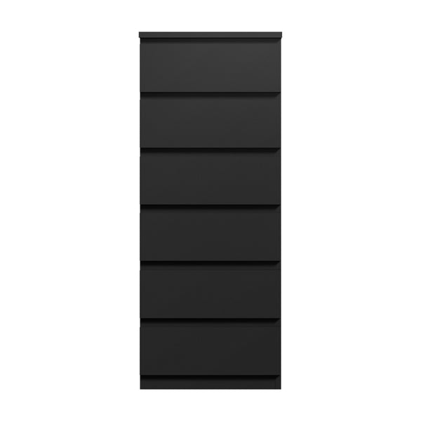 Oikiture 6-Drawer Chest of Drawers - Black