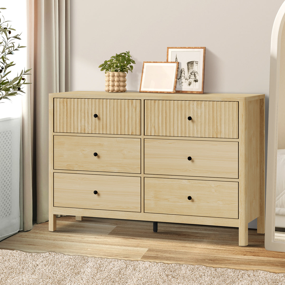 Oikiture 6-Drawer Chest of Drawers - Default Title