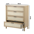 Oikiture Rattan Chest of Drawers - Natural