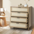 Oikiture Rattan Chest of Drawers - Natural