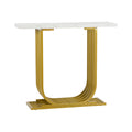 Oikiture Marble Console Table - White & Gold