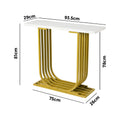 Oikiture Marble Console Table - White & Gold
