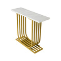 Oikiture Marble Console Table - White & Gold