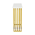 Oikiture Marble Console Table - White & Gold