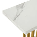 Oikiture Marble Console Table - White & Gold