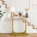 Oikiture Marble Console Table - White & Gold