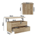 Oikiture Computer Desk - 2-Drawer Lift