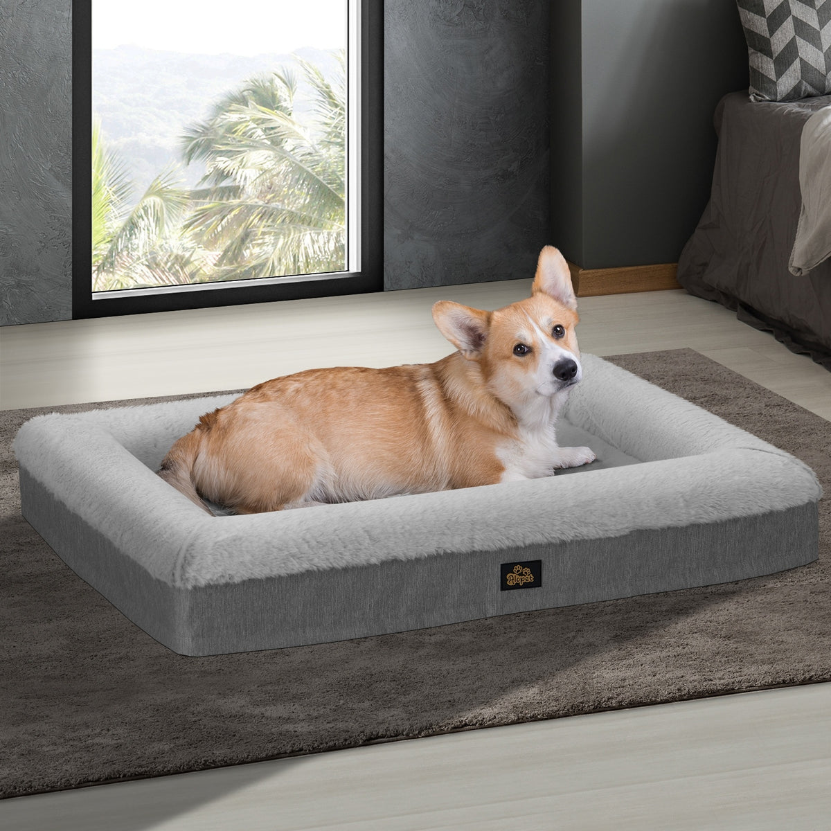 Alopet Orthopaedic Dog Sofa Bed Large Pet Cushion Washable Grey - product image 1