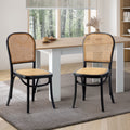 Oikiture Rattan Dining Chair - Black