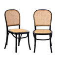 Oikiture Rattan Dining Chair - Black