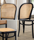 Oikiture Rattan Dining Chair - Black