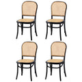 Oikiture Rattan Dining Chair - Black