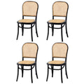 Oikiture Rattan Dining Chair - Black