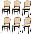 Oikiture Rattan Dining Chair - Black
