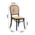 Oikiture Rattan Dining Chair - Black