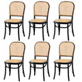 Oikiture Rattan Dining Chair - Black