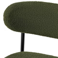 Oikiture Dining Chairs Kitchen Chair Cafe Lounge Chair Boucle - Black & Green / 2