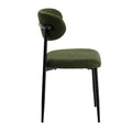 Oikiture Dining Chairs Kitchen Chair Cafe Lounge Chair Boucle - Black & Green / 8