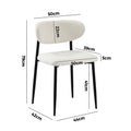 Oikiture Dining Chairs Kitchen Chair Cafe Lounge Chair Boucle - Black & White / 2