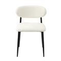 Oikiture Dining Chairs Kitchen Chair Cafe Lounge Chair Boucle - Black & White / 4