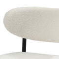 Oikiture Dining Chairs Kitchen Chair Cafe Lounge Chair Boucle - Black & White / 8