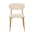 Oikiture Dining Chairs Kitchen Chair Cafe Lounge Chair Boucle - Natural & Beige / 2