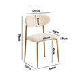 Oikiture Dining Chairs Kitchen Chair Cafe Lounge Chair Boucle - Natural & Beige / 2