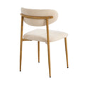 Oikiture Dining Chairs Kitchen Chair Cafe Lounge Chair Boucle - Natural & Beige / 4