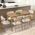 Oikiture Dining Chairs Kitchen Chair Cafe Lounge Chair Boucle - Natural & Beige / 4