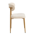 Oikiture Dining Chairs Kitchen Chair Cafe Lounge Chair Boucle - Natural & Beige / 6