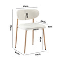 Oikiture Dining Chairs Kitchen Chair Cafe Lounge Chair Boucle - Natural & White / 2