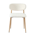 Oikiture Dining Chairs Kitchen Chair Cafe Lounge Chair Boucle - Natural & White / 6