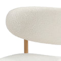 Oikiture Dining Chairs Kitchen Chair Cafe Lounge Chair Boucle - Natural & White / 6