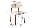 Oikiture Dining Chairs Kitchen Chair Cafe Lounge Chair Boucle - Walnut & Beige / 2
