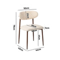 Oikiture Dining Chairs Kitchen Chair Cafe Lounge Chair Boucle - Walnut & Beige / 6