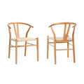 Oikiture Set of 2 Wishbone Dining Chairs - Set of 2