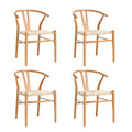 Oikiture Set of 2 Wishbone Dining Chairs - Set of 4