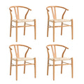 Oikiture Set of 2 Wishbone Dining Chairs - Set of 4