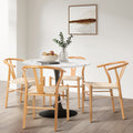Oikiture Set of 2 Wishbone Dining Chairs - Set of 4