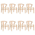 Oikiture Set of 2 Wishbone Dining Chairs - Set of 8