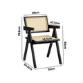 Oikiture Set of 2 Rattan Dining Chairs - Black