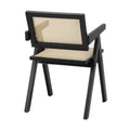 Oikiture Set of 2 Rattan Dining Chairs - Black