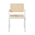 Oikiture Dining Chairs Rattan Chair - White / 2