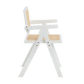 Oikiture Dining Chairs Rattan Chair - White / 2