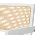 Oikiture Dining Chairs Rattan Chair - White / 4