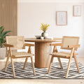 Oikiture Set of 2 Rattan Dining Chairs - Natural