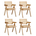 Oikiture Set of 2 Rattan Dining Chairs - Natural