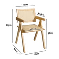 Oikiture Set of 2 Rattan Dining Chairs - Natural
