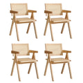Oikiture Set of 2 Rattan Dining Chairs - Natural